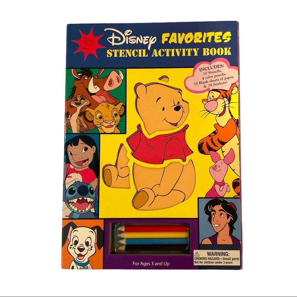 Disney Favorites Stencil Activity Book Hardcover Arts and Crafts Crafts Hardback
